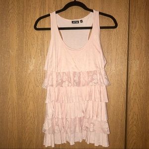 Apt. 9 ruffle pink tank top size medium